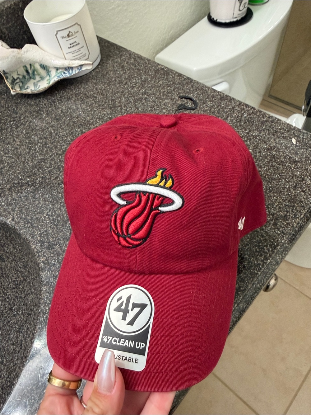 '47 Red Miami Heat Embroidered Logo Cap